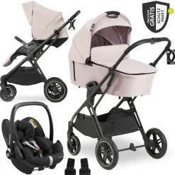 3in1 Kinderwagen-Set Vision X Trio Set Black - inkl. Maxi-Cosi i-Size Pebble Pro & XXL Zubehörpaket - Melange Beige