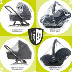 3in1 Kinderwagen-Set Vision X Trio Set Black - inkl. Maxi-Cosi i-Size Pebble Pro & XXL Zubehörpaket - Melange Beige