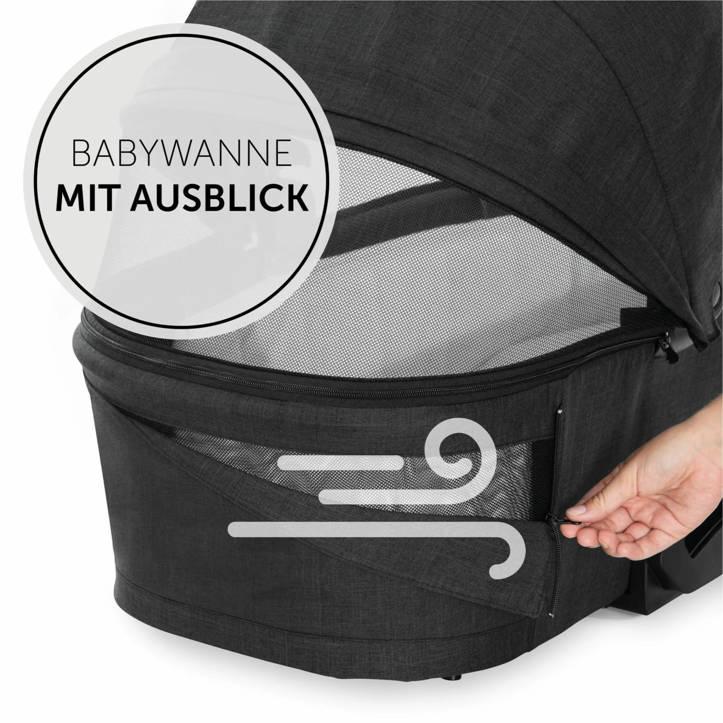 3in1 Kinderwagen-Set Vision X Trio Set Black - inkl. i-Size Babyschale Drive N Care & XXL Zubehörpaket - Melange Black