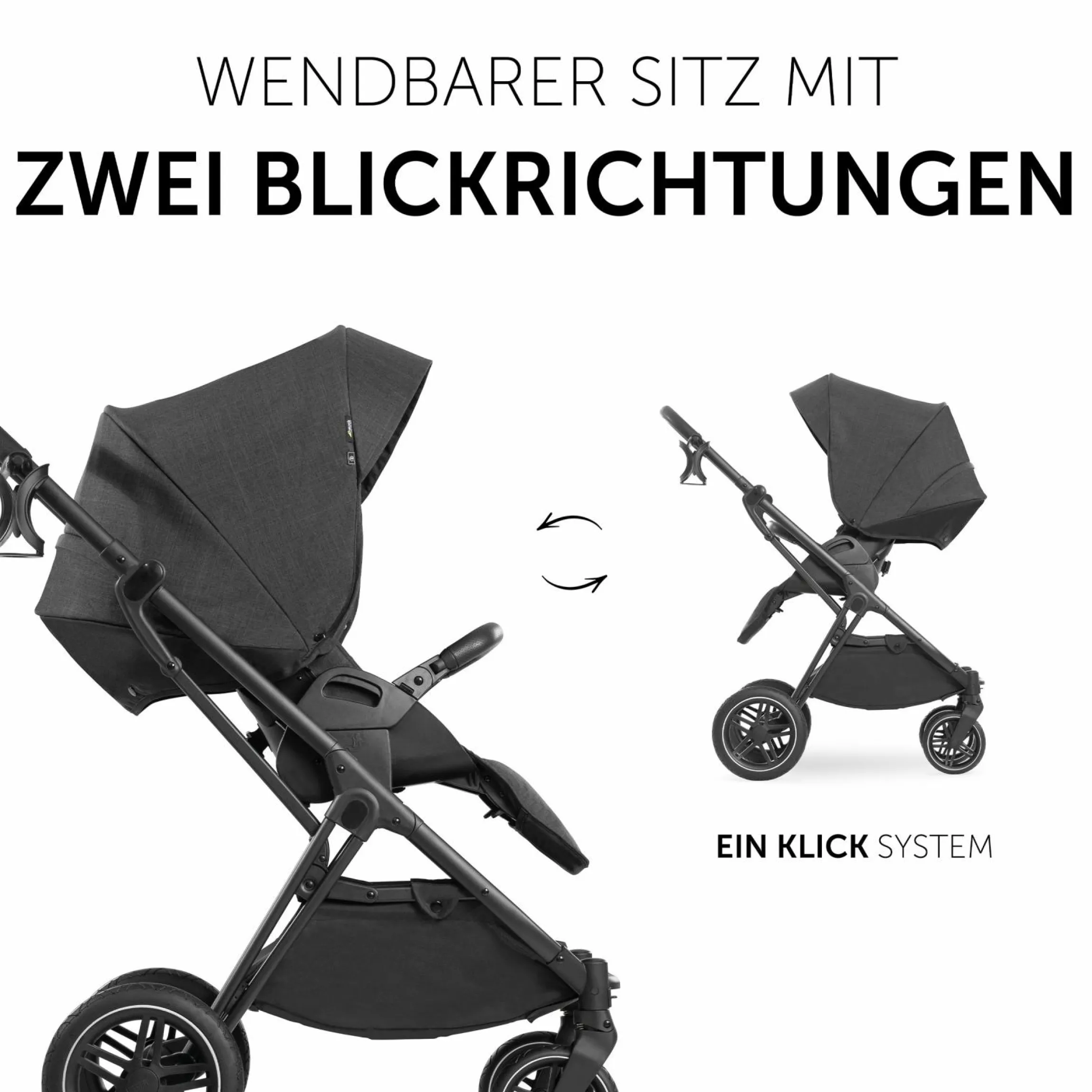 3in1 Kinderwagen-Set Vision X Trio Set Black - inkl. i-Size Babyschale Drive N Care & XXL Zubehörpaket - Melange Black