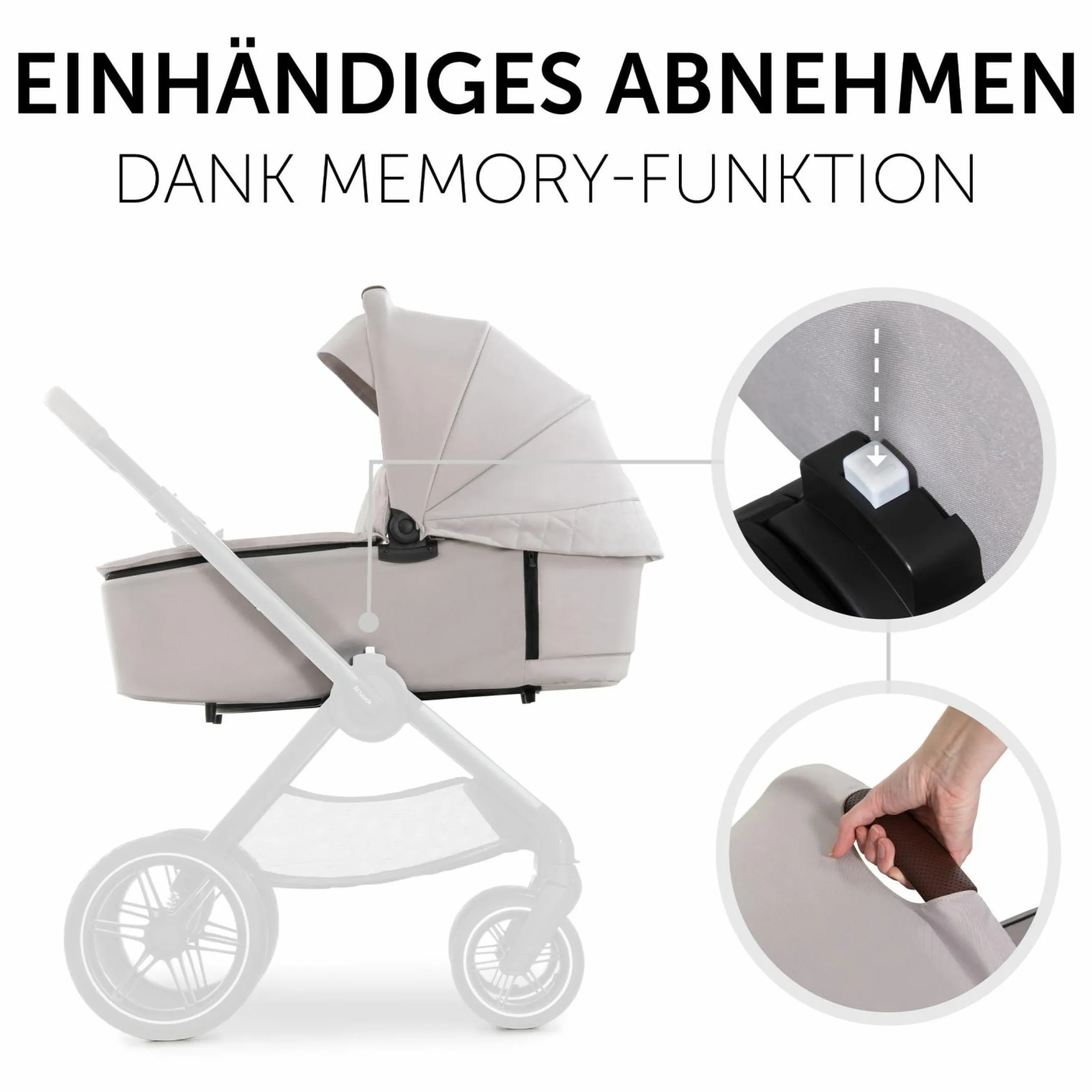 3in1 Kinderwagen-Set Walk N Care Trio Set inkl. i-Size Babyschale Drive N Care & XXL Zubehörpaket - Beige