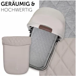 3in1 Kinderwagen-Set Walk N Care Trio Set inkl. i-Size Babyschale Drive N Care & XXL Zubehörpaket - Beige