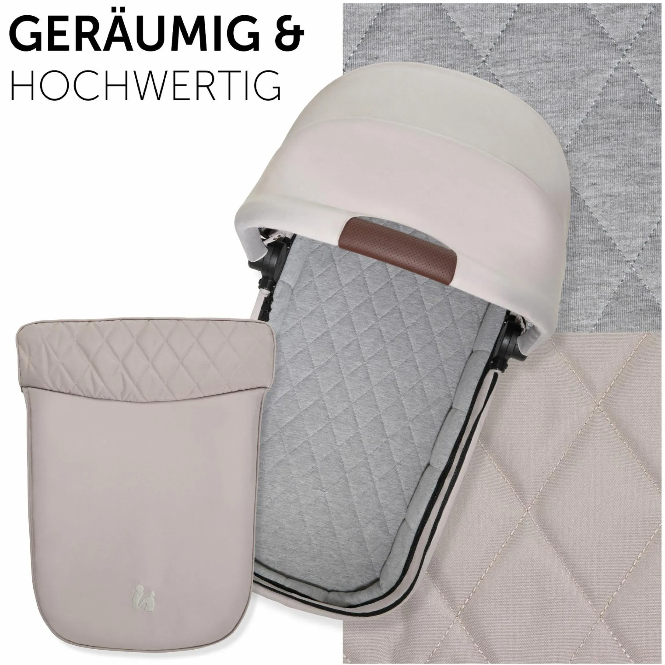 3in1 Kinderwagen-Set Walk N Care Trio Set inkl. i-Size Babyschale Drive N Care & XXL Zubehörpaket - Beige