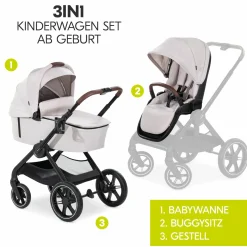 3in1 Kinderwagen-Set Walk N Care Trio Set inkl. Maxi-Cosi i-Size Pebble Pro & XXL Zubehörpaket - Beige