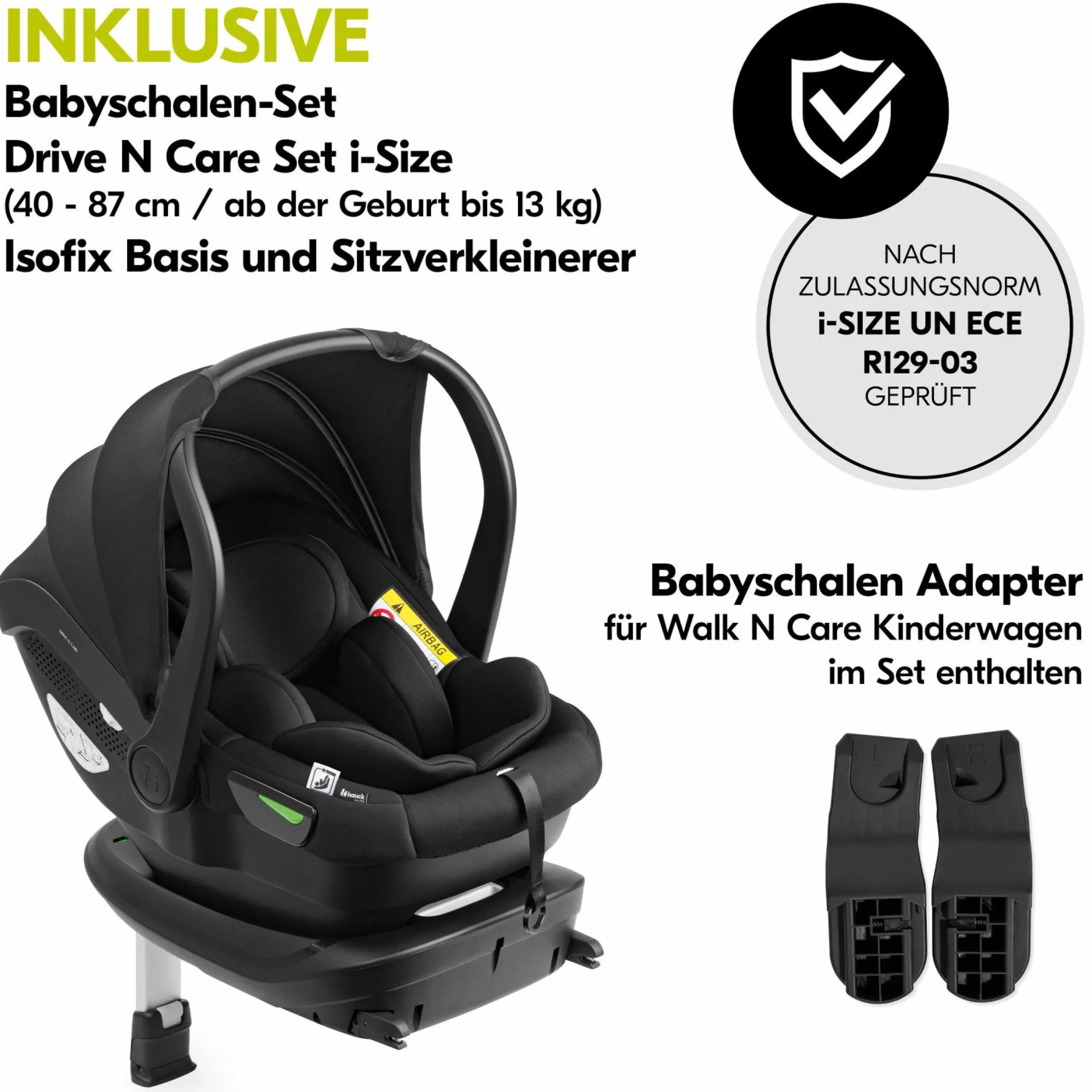 4in1 Kinderwagen-Set Walk N Care Trio Set inkl. i-Size Babyschale & Isofix Base & XXL Zubehörset - Dark Navy Blue