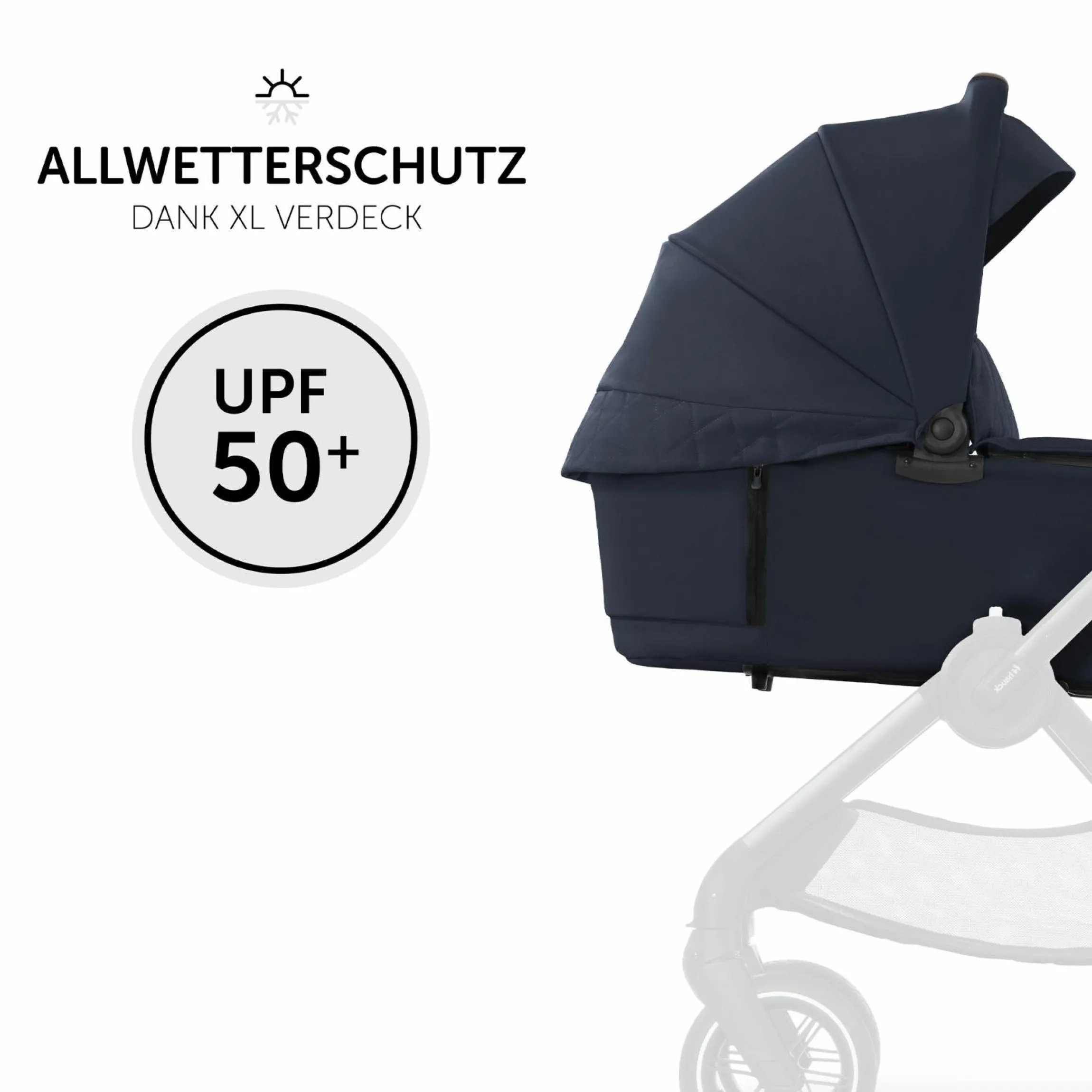 4in1 Kinderwagen-Set Walk N Care Trio Set inkl. i-Size Babyschale & Isofix Base & XXL Zubehörset - Dark Navy Blue