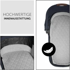 4in1 Kinderwagen-Set Walk N Care Trio Set inkl. i-Size Babyschale & Isofix Base & XXL Zubehörset - Dark Navy Blue