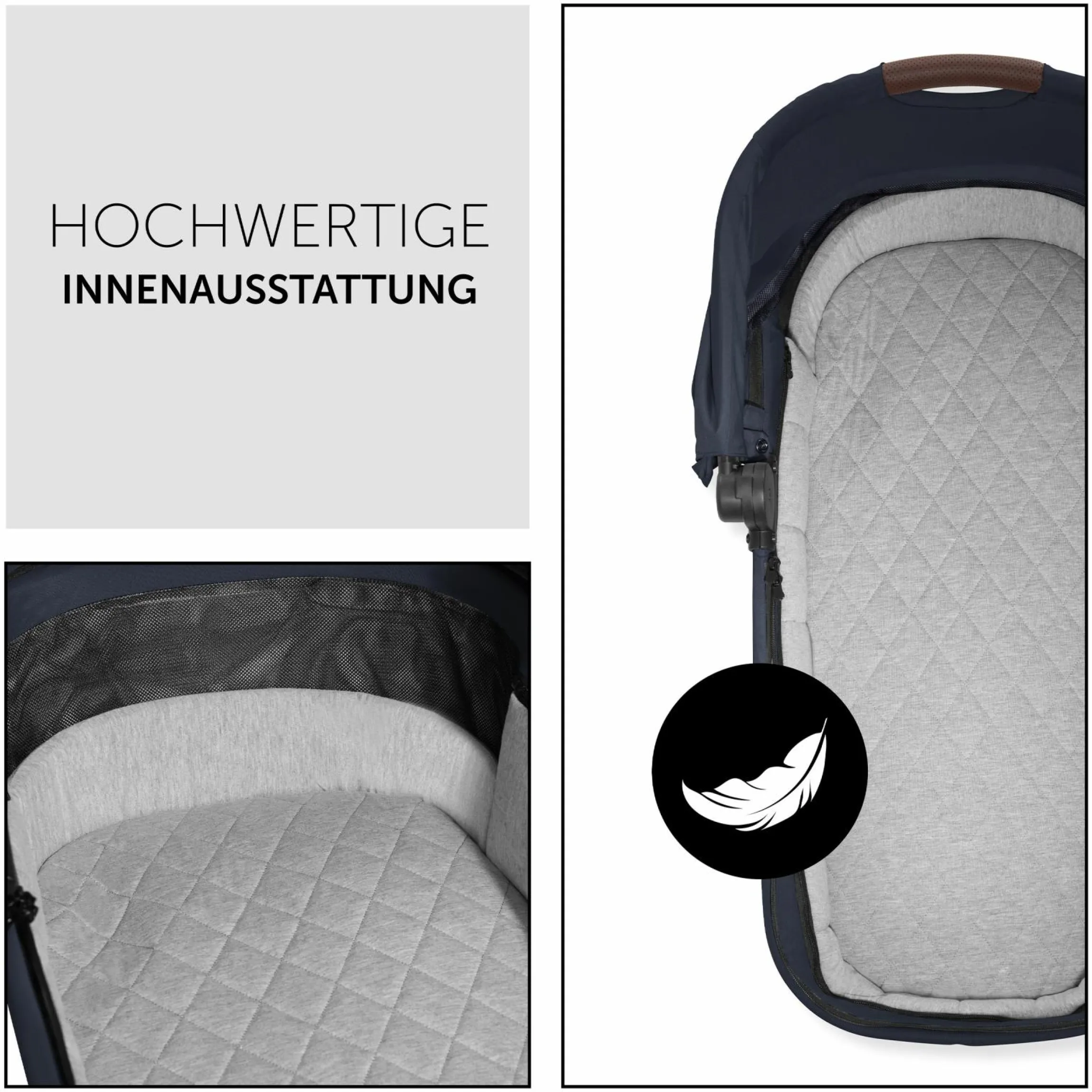 4in1 Kinderwagen-Set Walk N Care Trio Set inkl. i-Size Babyschale & Isofix Base & XXL Zubehörset - Dark Navy Blue