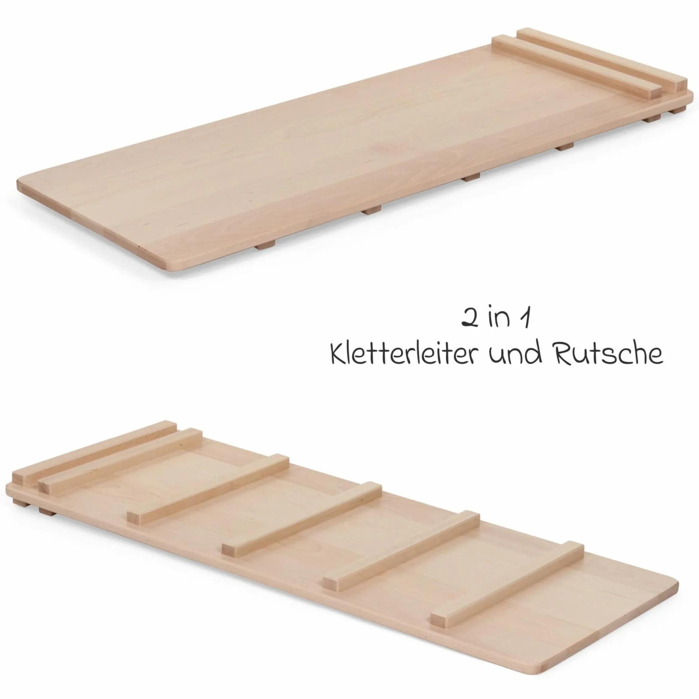 2in1 Kletterleiter & Rutsche für Littlefoot Lernturm und Kletterdreieck - Natur lackiert