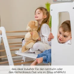 2in1 Kletterleiter & Rutsche für Littlefoot Lernturm und Kletterdreieck - Natur lackiert