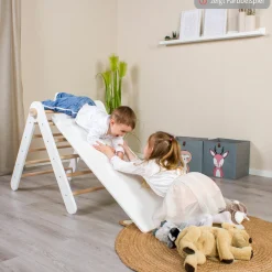 2in1 Kletterleiter & Rutsche für Littlefoot Lernturm und Kletterdreieck - Natur lackiert