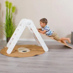 2in1 Kletterleiter & Rutsche für Littlefoot Lernturm und Kletterdreieck - Natur lackiert