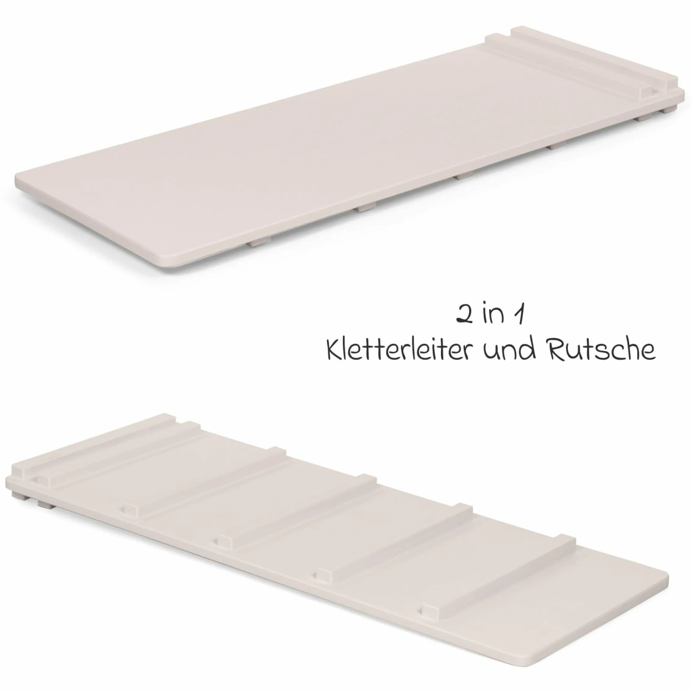 2in1 Kletterleiter & Rutsche für Littlefoot Lernturm und Kletterdreieck - Beige lackiert