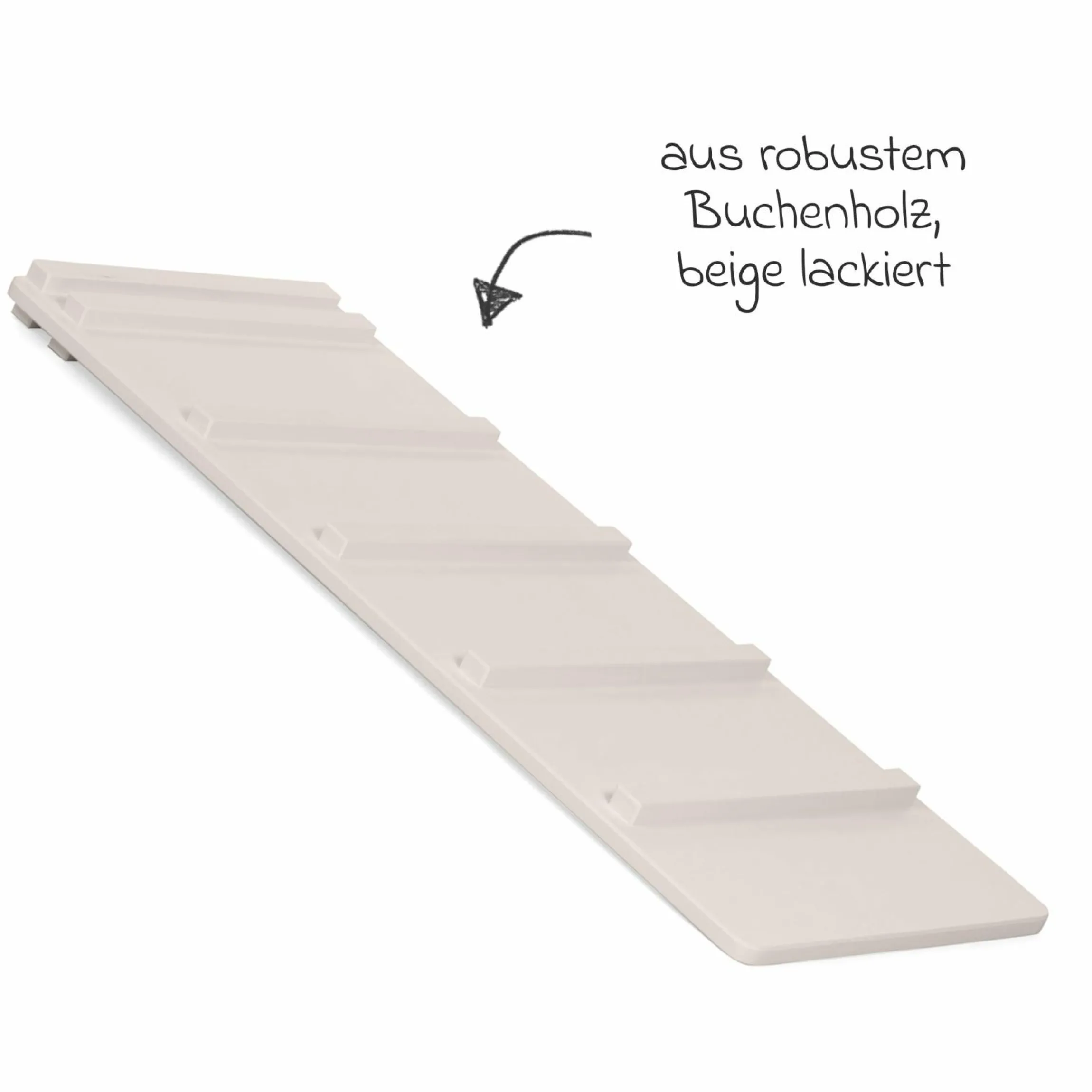2in1 Kletterleiter & Rutsche für Littlefoot Lernturm und Kletterdreieck - Beige lackiert