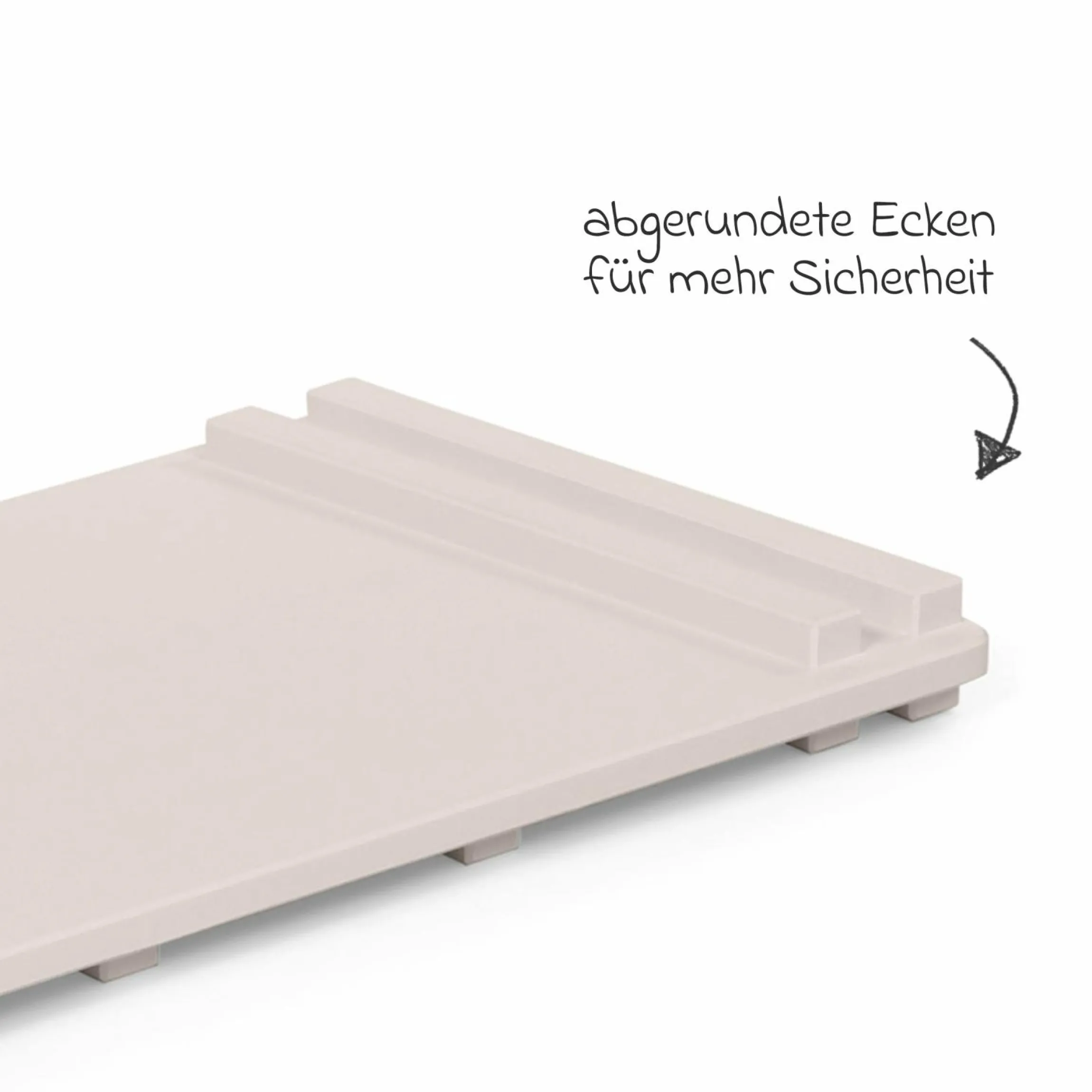 2in1 Kletterleiter & Rutsche für Littlefoot Lernturm und Kletterdreieck - Beige lackiert