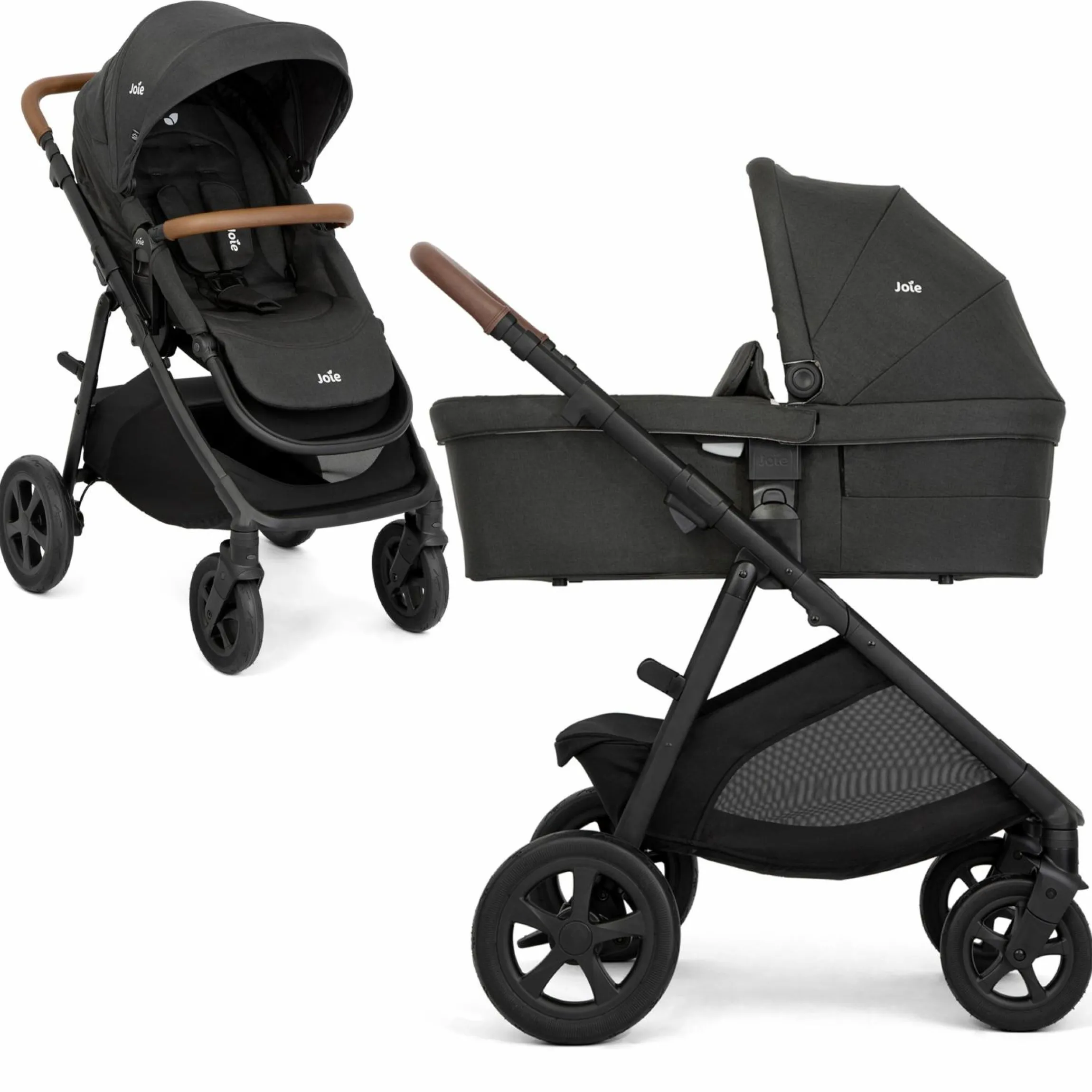 2in1 Kombi-Kinderwagen Alore bis 22 kg belastbar mit Babywanne Ramble XL, Liegeposition, umsetzbarer & höhenverstellbarer Sportsitz, Teleskop-Schieber inkl. Adapter & Regenschutz - Shale - Kollektion 2025
