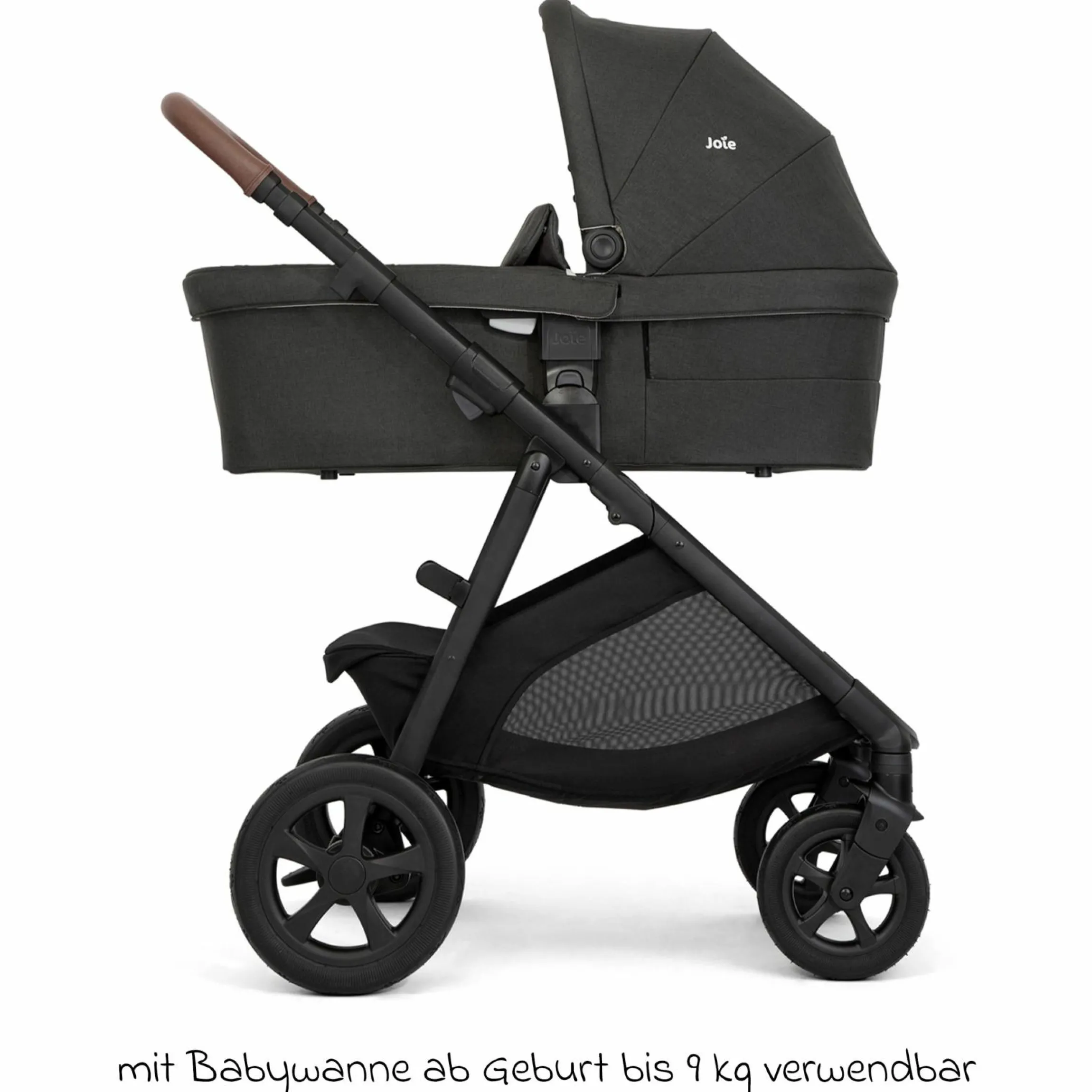 2in1 Kombi-Kinderwagen Alore bis 22 kg belastbar mit Babywanne Ramble XL, Liegeposition, umsetzbarer & höhenverstellbarer Sportsitz, Teleskop-Schieber inkl. Adapter & Regenschutz - Shale - Kollektion 2025