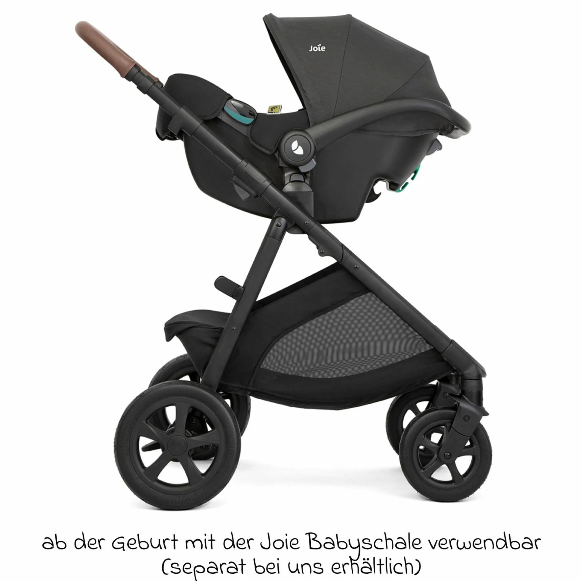 2in1 Kombi-Kinderwagen Alore bis 22 kg belastbar mit Babywanne Ramble XL, Liegeposition, umsetzbarer & höhenverstellbarer Sportsitz, Teleskop-Schieber inkl. Adapter & Regenschutz - Shale - Kollektion 2025
