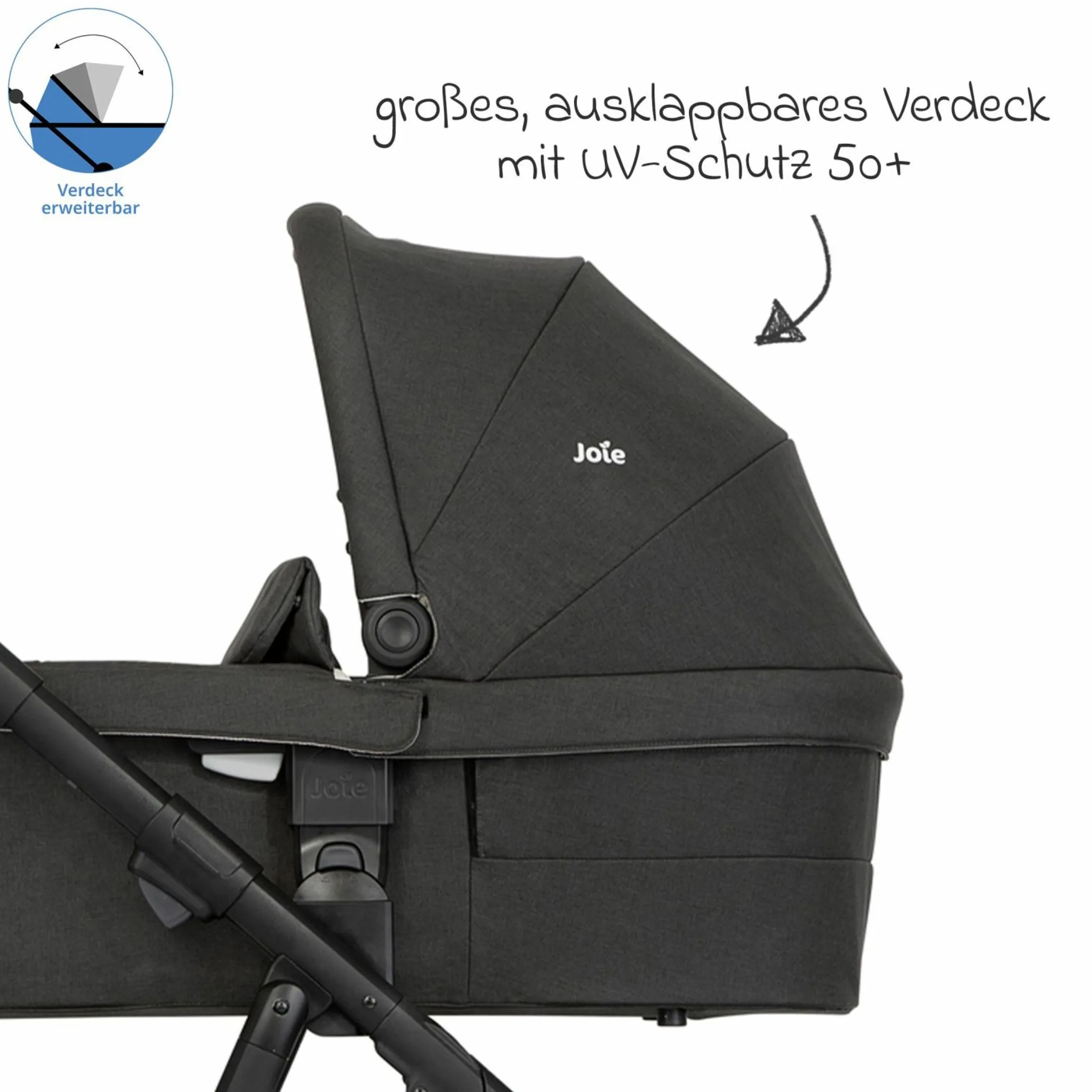 2in1 Kombi-Kinderwagen Alore bis 22 kg belastbar mit Babywanne Ramble XL, Liegeposition, umsetzbarer & höhenverstellbarer Sportsitz, Teleskop-Schieber inkl. Adapter & Regenschutz - Shale - Kollektion 2025