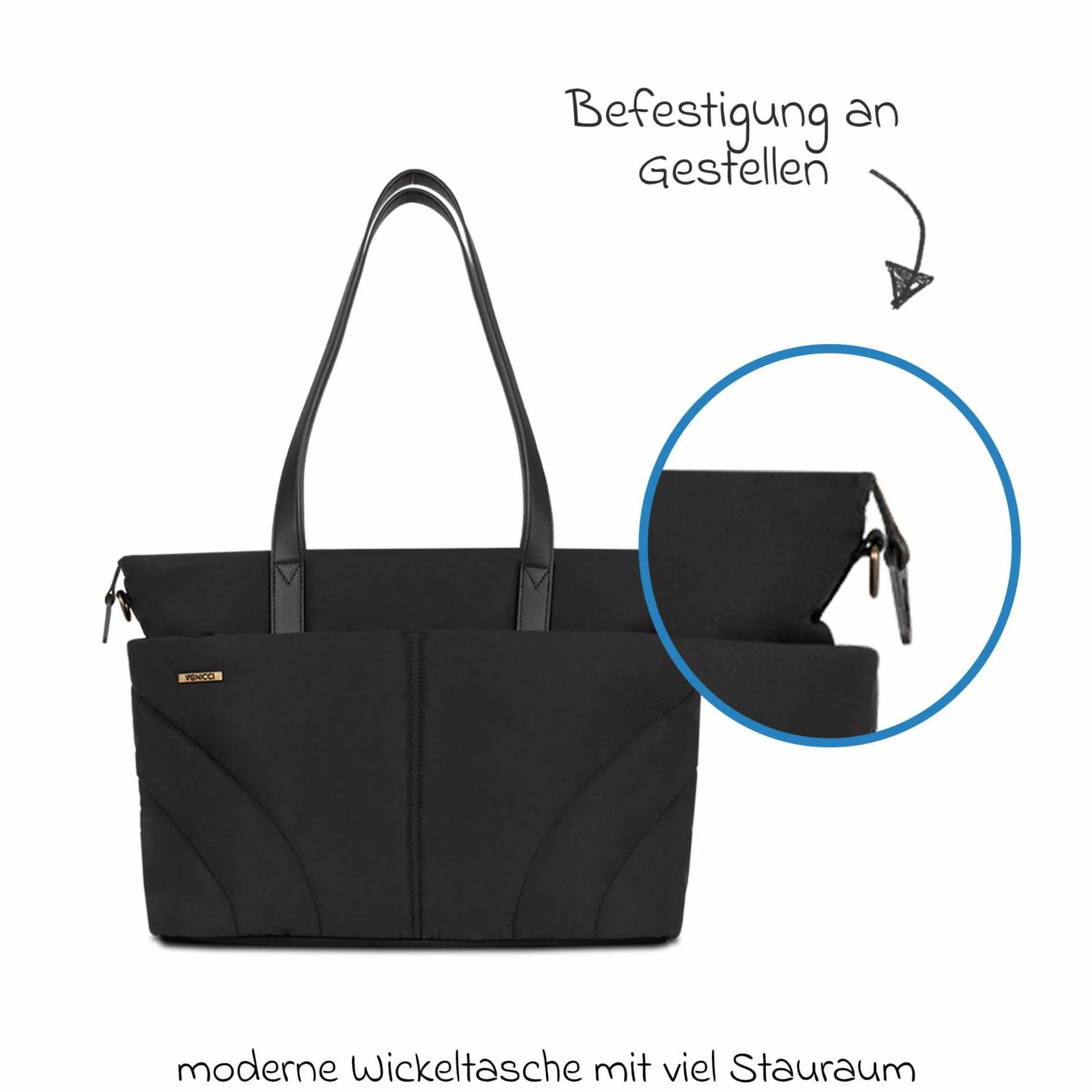 2in1 Kombi-Kinderwagen Claro bis 22 kg mit Babywanne, Sportsitz, Teleskopschieber, Liegeposition inkl. Regenschutz, Beindecke & Wickeltasche mit Wickeunterlage - Noir - Kollektion 2025