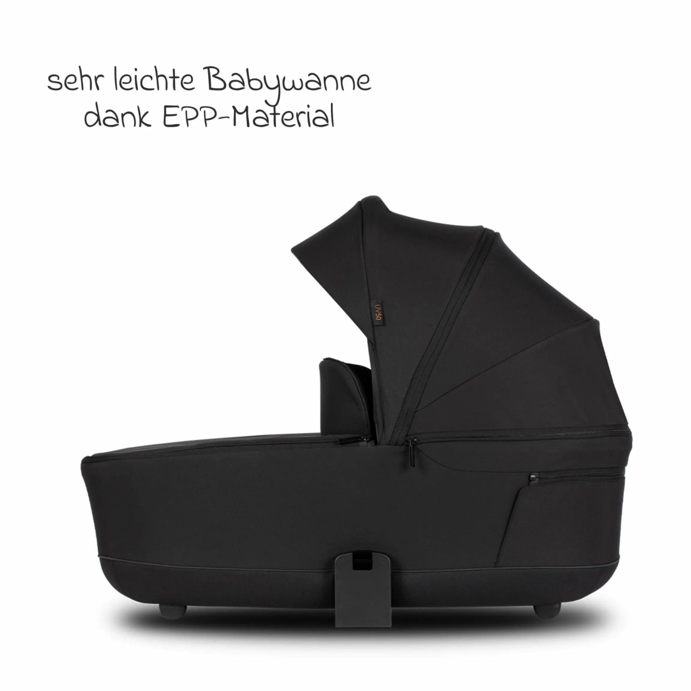 2in1 Kombi-Kinderwagen Claro bis 22 kg mit Babywanne, Sportsitz, Teleskopschieber, Liegeposition inkl. Regenschutz, Beindecke & Wickeltasche mit Wickeunterlage - Noir - Kollektion 2025