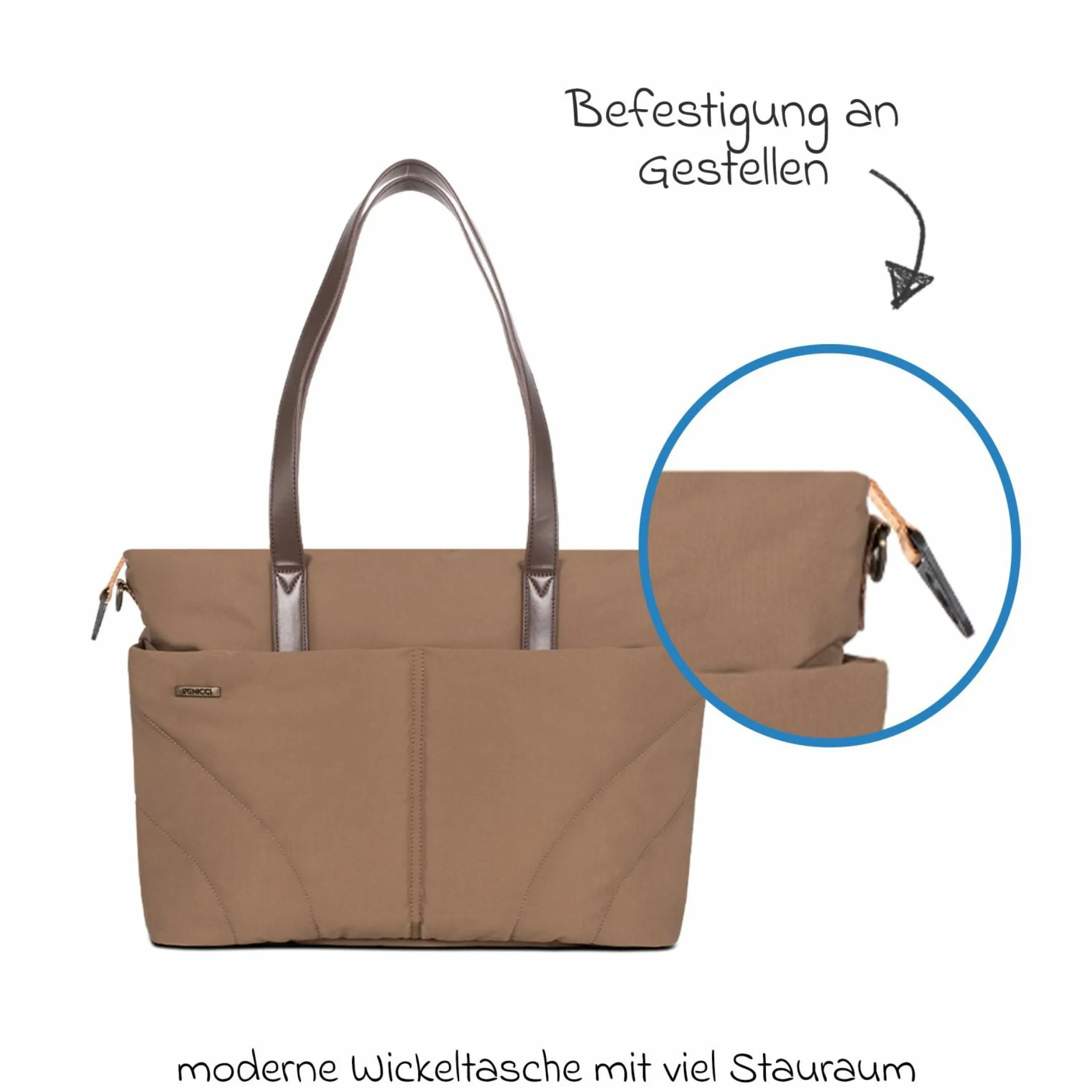 2in1 Kombi-Kinderwagen Claro bis 22 kg mit Babywanne, Sportsitz, Teleskopschieber, Liegeposition inkl. Regenschutz, Beindecke & Wickeltasche mit Wickeunterlage - Caramel - Kollektion 2025