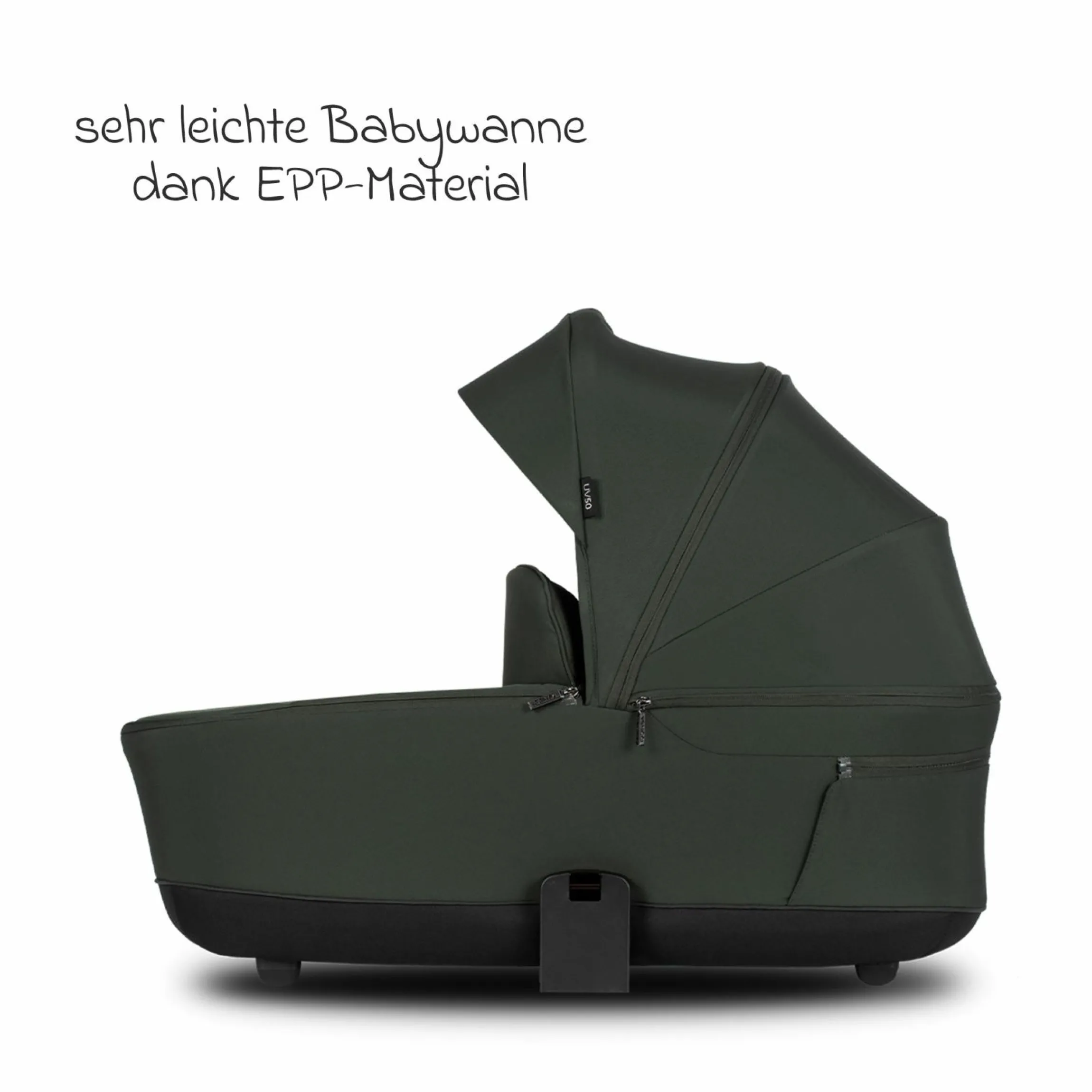 2in1 Kombi-Kinderwagen Claro bis 22 kg mit Babywanne, Sportsitz, Teleskopschieber, Liegeposition inkl. Regenschutz, Beindecke & Wickeltasche mit Wickeunterlage - Forest