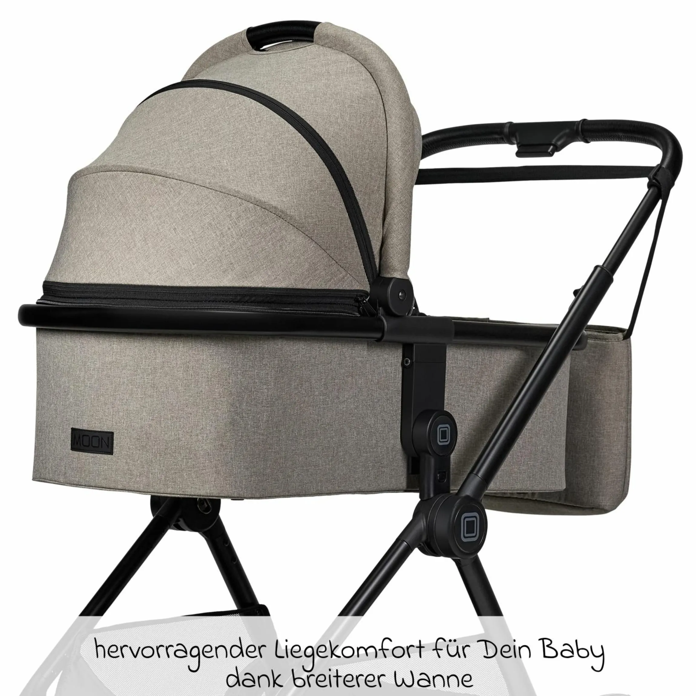 2in1 Kombi-Kinderwagen Clicc bis 22 kg mit Liegeposition, Babywanne, umsetzbare Sitzeinheit, Teleskopschieber inkl. Regenschutz, Wickeltasche, Fußsack & Adapter - Mud Melange