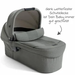 2in1 Kombi-Kinderwagen Finiti bis 22 kg belastbar mit Babywanne Ramble XL, Teleskopschieber, umsetzbare Sitzeinheit, inkl. Adapter & Regenverdeck - Signature - Evergreen
