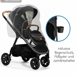 2in1 Kombi-Kinderwagen Finiti bis 22 kg belastbar mit Babywanne Ramble XL, Teleskopschieber, umsetzbare Sitzeinheit, inkl. Adapter & Regenverdeck - Signature - Eclipse