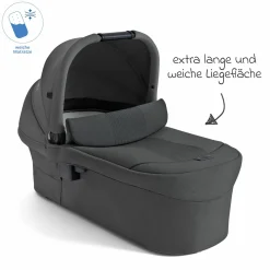 2in1 Kombi-Kinderwagen Finiti bis 22 kg belastbar mit Babywanne Ramble XL, Teleskopschieber, umsetzbare Sitzeinheit, inkl. Adapter & Regenverdeck - Signature - Ebony