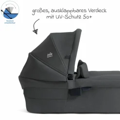2in1 Kombi-Kinderwagen Finiti bis 22 kg belastbar mit Babywanne Ramble XL, Teleskopschieber, umsetzbare Sitzeinheit, inkl. Adapter & Regenverdeck - Signature - Ebony