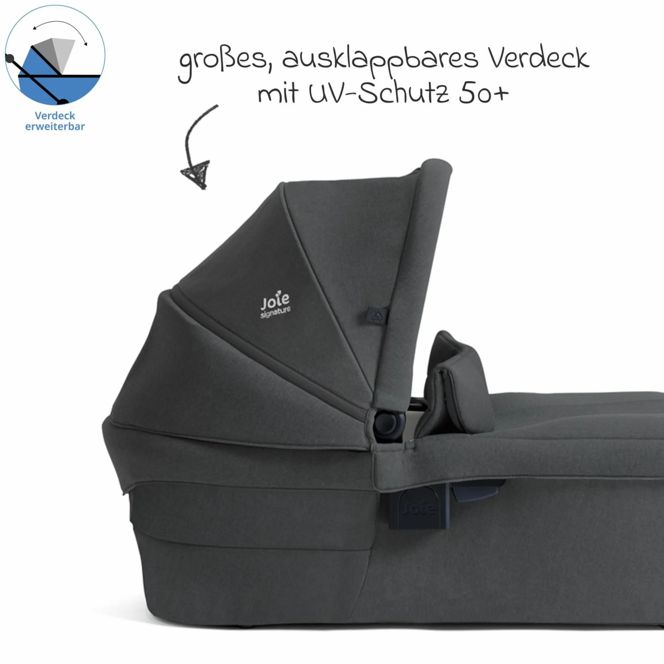2in1 Kombi-Kinderwagen Finiti bis 22 kg belastbar mit Babywanne Ramble XL, Teleskopschieber, umsetzbare Sitzeinheit, inkl. Adapter & Regenverdeck - Signature - Ebony