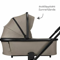 2in1 Kombi-Kinderwagen Resea + bis 22 kg mit Liegeposition, Babywanne, umsetzbare Sitzeinheit & Teleskopschieber - Mud