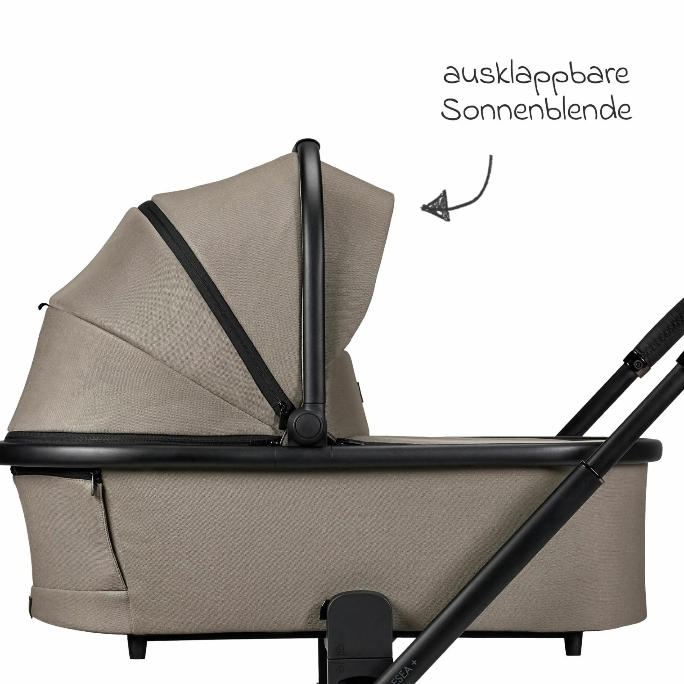 2in1 Kombi-Kinderwagen Resea + bis 22 kg mit Liegeposition, Babywanne, umsetzbare Sitzeinheit & Teleskopschieber - Mud