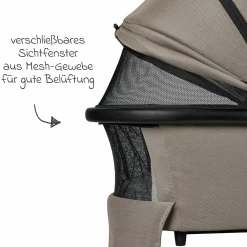 2in1 Kombi-Kinderwagen Resea + bis 22 kg mit Liegeposition, Babywanne, umsetzbare Sitzeinheit & Teleskopschieber - Mud