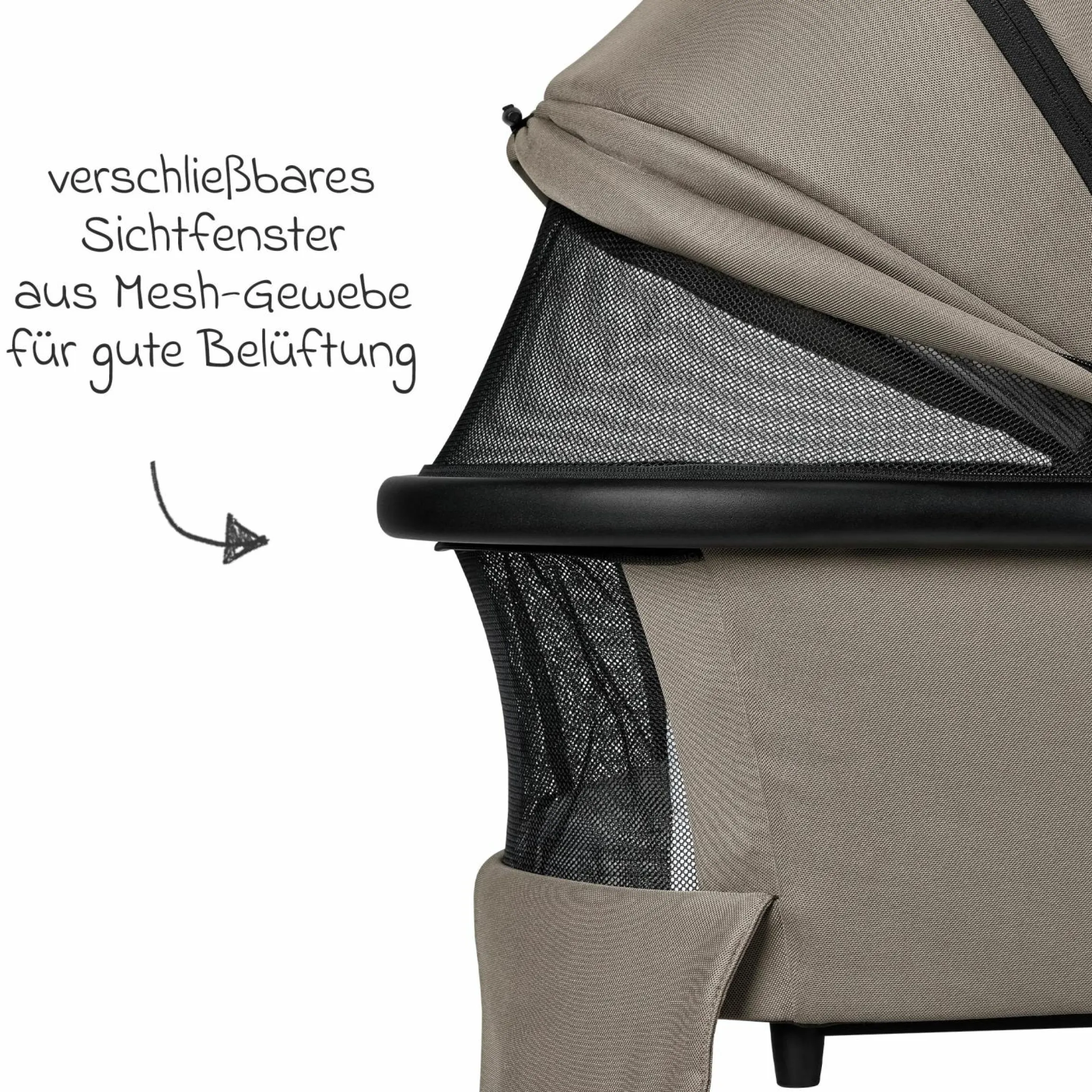 2in1 Kombi-Kinderwagen Resea + bis 22 kg mit Liegeposition, Babywanne, umsetzbare Sitzeinheit & Teleskopschieber - Mud