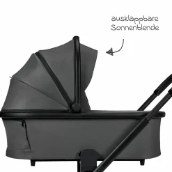 2in1 Kombi-Kinderwagen Resea + bis 22 kg mit Liegeposition, Babywanne, umsetzbare Sitzeinheit & Teleskopschieber - Anthra
