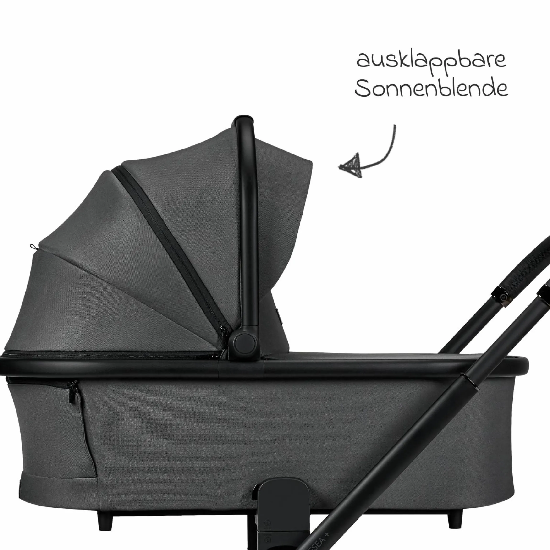 2in1 Kombi-Kinderwagen Resea + bis 22 kg mit Liegeposition, Babywanne, umsetzbare Sitzeinheit & Teleskopschieber - Anthra