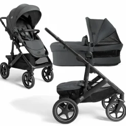2in1 Kombi-Kinderwagen Vinca bis 22 kg belastbar mit Babywanne Ramble Xl, Teleskopschieber, umsetzbare Sitzeinheit, inkl. Adapter & Regenverdeck - Signature - Ebony