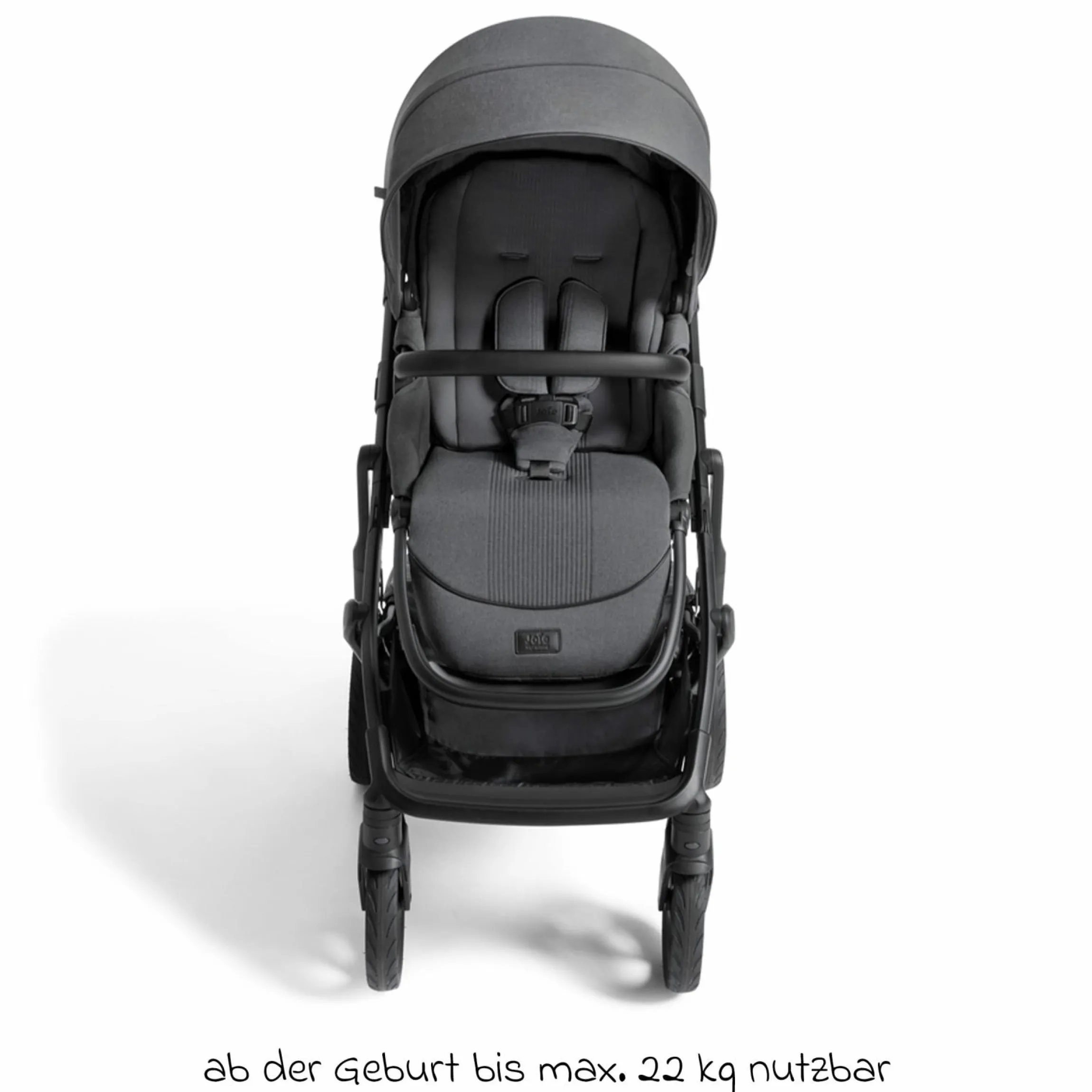 2in1 Kombi-Kinderwagen Vinca bis 22 kg belastbar mit Babywanne Ramble Xl, Teleskopschieber, umsetzbare Sitzeinheit, inkl. Adapter & Regenverdeck - Signature - Ebony