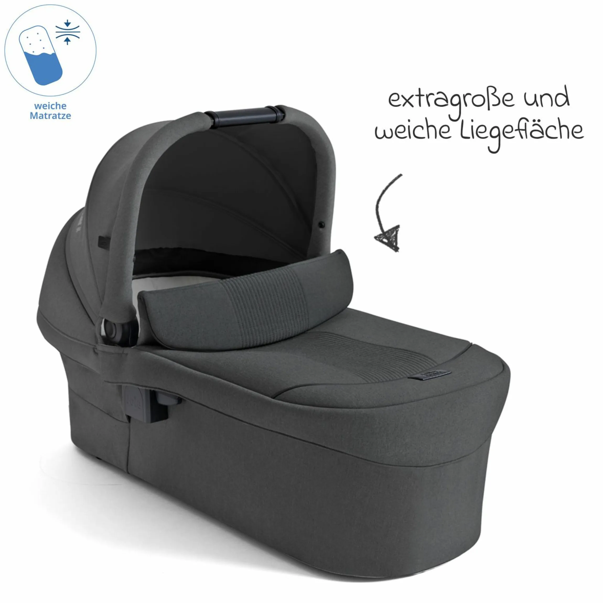 2in1 Kombi-Kinderwagen Vinca bis 22 kg belastbar mit Babywanne Ramble Xl, Teleskopschieber, umsetzbare Sitzeinheit, inkl. Adapter & Regenverdeck - Signature - Ebony