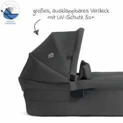 2in1 Kombi-Kinderwagen Vinca bis 22 kg belastbar mit Babywanne Ramble Xl, Teleskopschieber, umsetzbare Sitzeinheit, inkl. Adapter & Regenverdeck - Signature - Ebony
