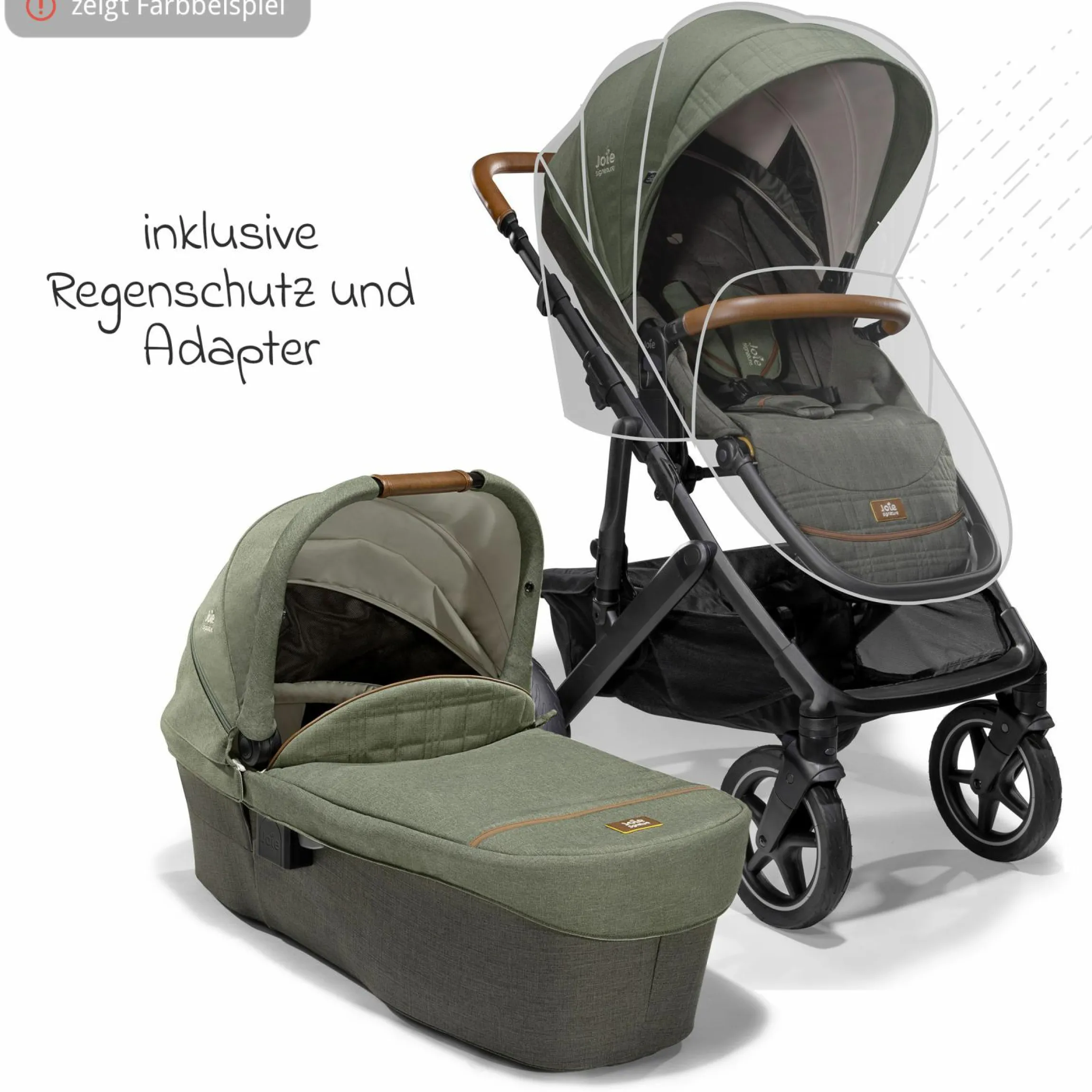 2in1 Kombi-Kinderwagen Vinca bis 22 kg belastbar mit Babywanne Ramble Xl, Teleskopschieber, umsetzbare Sitzeinheit, inkl. Adapter & Regenverdeck - Signature - Eclipse