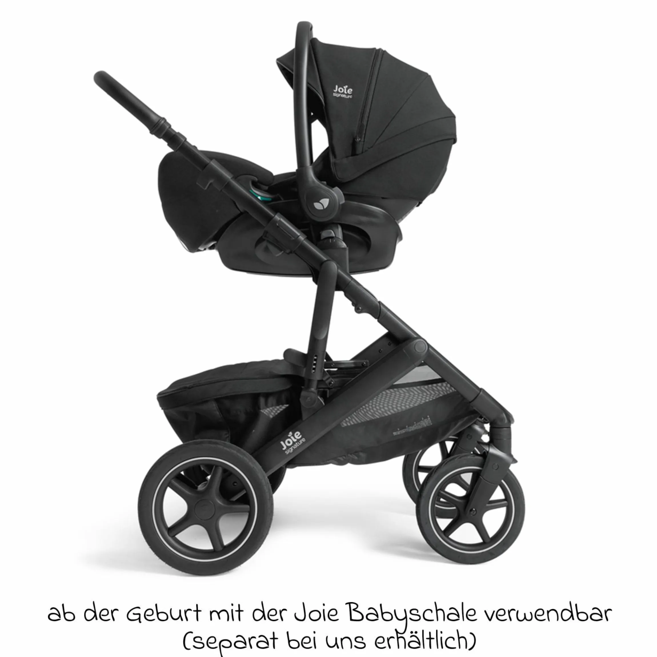 2in1 Kombi-Kinderwagen Vinca bis 22 kg belastbar mit Babywanne Ramble Xl, Teleskopschieber, umsetzbare Sitzeinheit, inkl. Adapter & Regenverdeck - Signature - Eclipse
