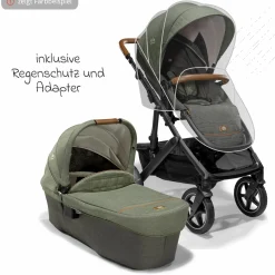 2in1 Kombi-Kinderwagen Vinca bis 22 kg belastbar mit Babywanne Ramble Xl, Teleskopschieber, umsetzbare Sitzeinheit, inkl. Adapter & Regenverdeck - Signature - Sandstone