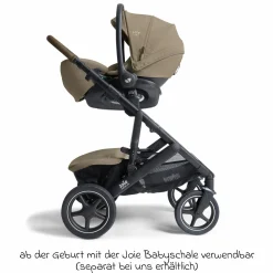 2in1 Kombi-Kinderwagen Vinca bis 22 kg belastbar mit Babywanne Ramble Xl, Teleskopschieber, umsetzbare Sitzeinheit, inkl. Adapter & Regenverdeck - Signature - Sandstone