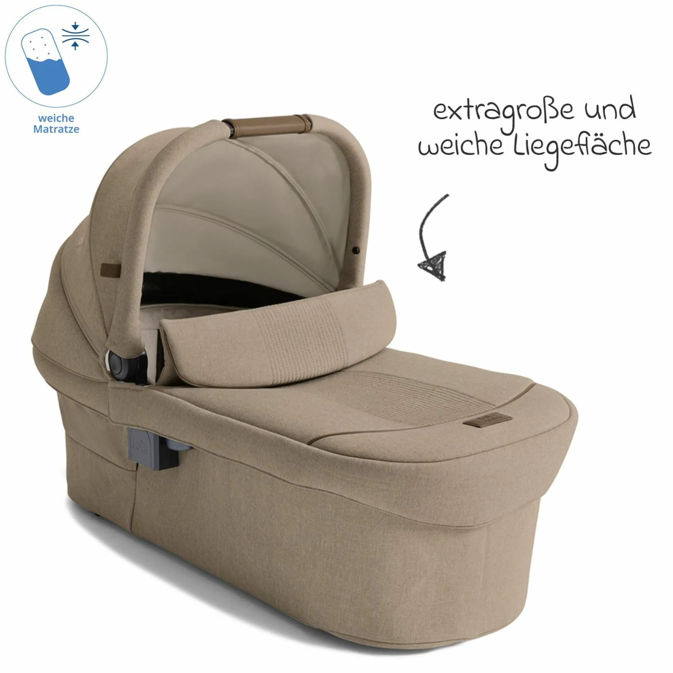2in1 Kombi-Kinderwagen Vinca bis 22 kg belastbar mit Babywanne Ramble Xl, Teleskopschieber, umsetzbare Sitzeinheit, inkl. Adapter & Regenverdeck - Signature - Sandstone