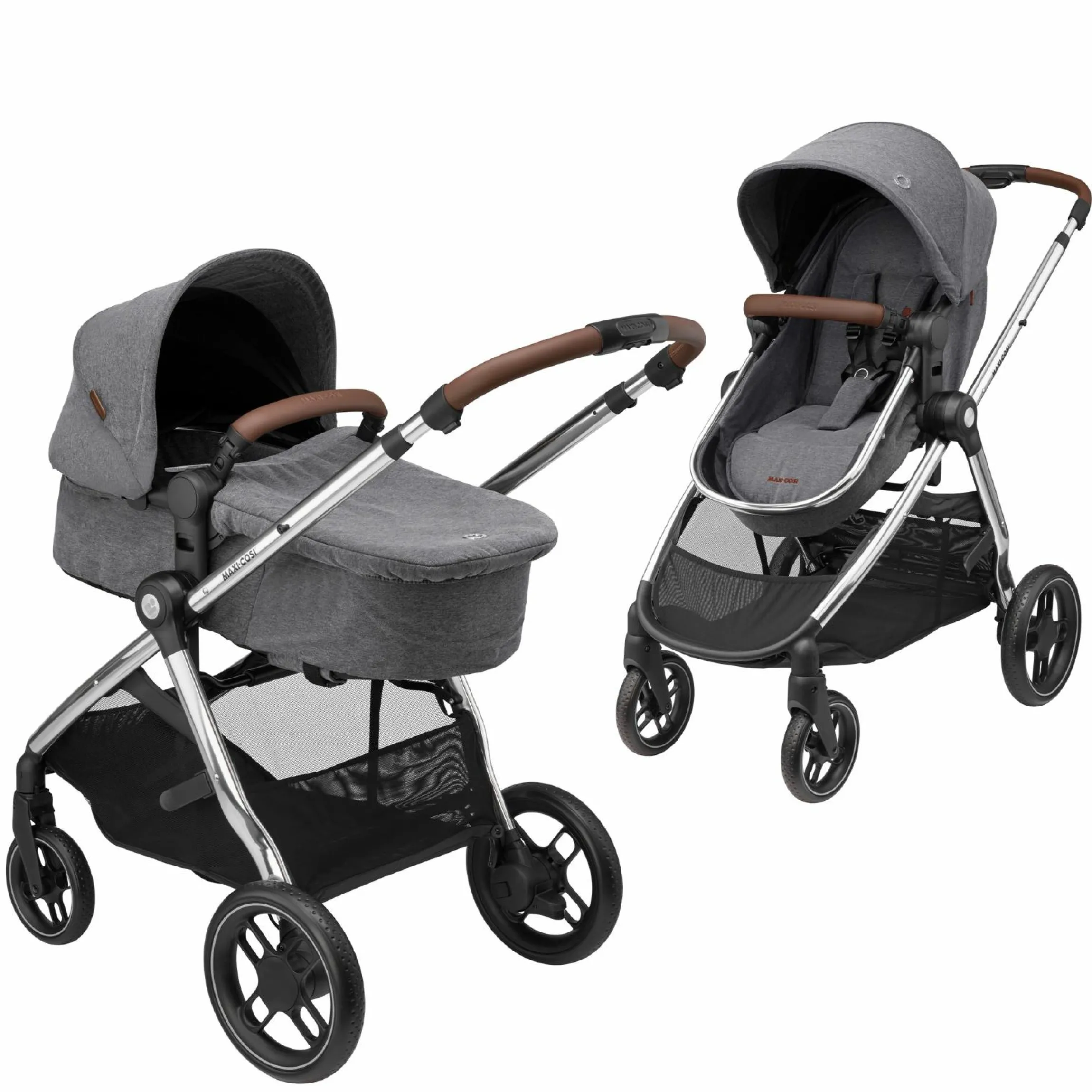 2-in-1 Kombi-Kinderwagen Zelia³ verwendbarer Sitz & Wanne in einem, verstellbarer Schieber, 22 kg - Luxe Twillic Grey - Kollektion 2025