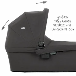 2in1 Kombi-Kinderwagen-Set Litetrax Pro Air bis 22 kg belastbar mit Luftreifen, Schieber-Ablagefach, Babywanne Ramble, Adapter & Zubehör Paket - Shale - Kollektion 2025